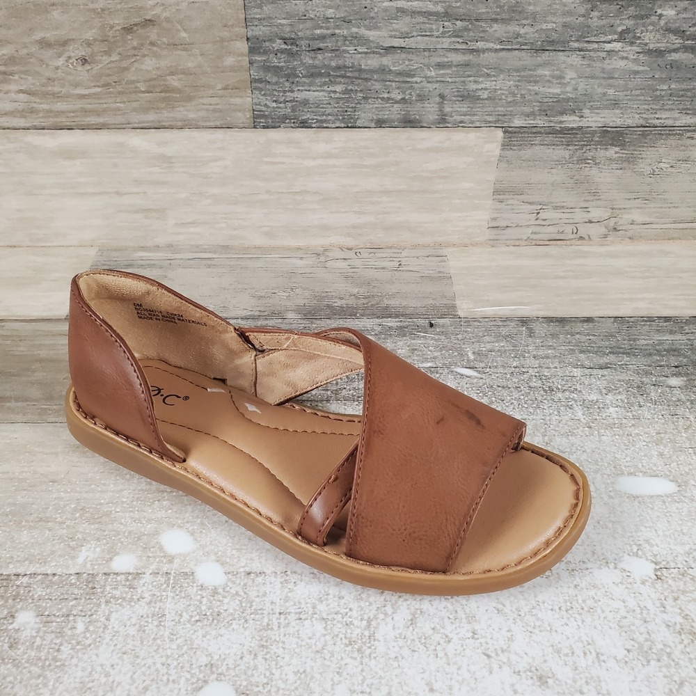 b.o.c. Brown Open-Toe Leather Sandal